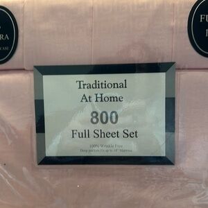 Traditional At Home 6pc Full Shee Pink Set Cotton Candy embossed geek key print